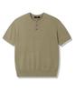 TRILLION Pineapple Henley Neck Short Sleeve Knit_Khaki
