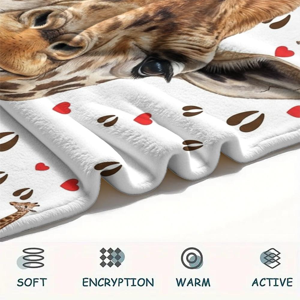 1 ks flanelová deka s potiskem kreslených zvířátek, Vysoká kvalita, Pro všechna roční období, Domácí dekorace, Teplo a pohodlí, Perfektní jako vánoční dárky