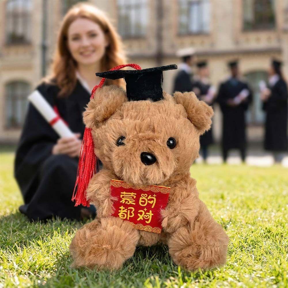 Cute Graduation Bear Plush Toy Soft Stuffed Dr Bear Plush Doll  Graduation Gift