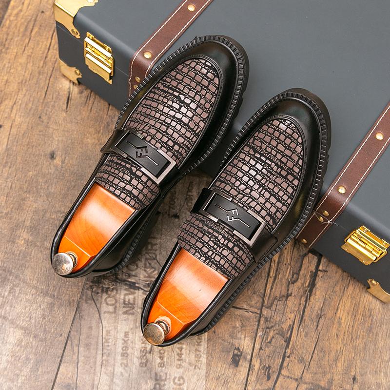 Men Business Casual Loafers Slip-On Dress Shoes Comfortable Leather Office Shoes Gentlemen Formal Non-Slip Penny Driving Shoes