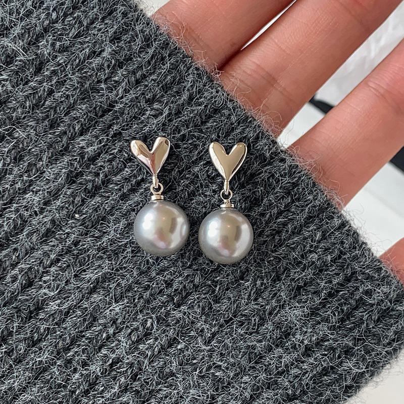 925 Silver Drop Earrings Hoop Pearl Leaf Vintage Irregular For Women Girl Gift Fashion Jewelry Dropship