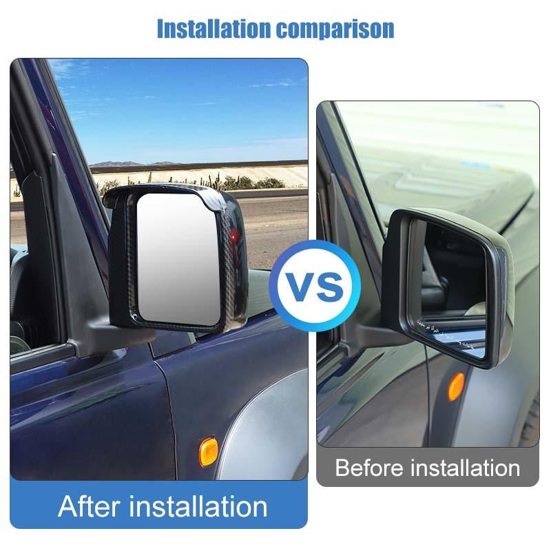 Car Rearview Mirror Rain Eyebrow Decorative Frame Cover For Suzuki Jimny 2019 Up Exterior Accessories, ABS Plastic