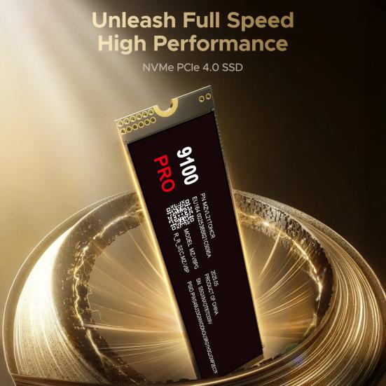 9100 PRO M.2 SSD PCIe 4.0 NVMe TLC SSD High Transfer Speed 1TB/2TB/4TB Internal Solid State Drive for Gamer Technician