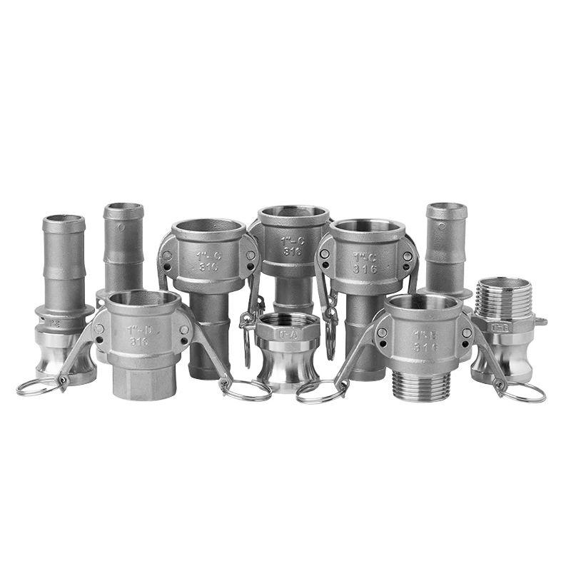 1/2" 3/4" 1" 2" - 4" NPT Female Male Type A B D F Cam Lock Groove 304/316 Stainless Steel Connector Pipe Fitting Water Gas Oil