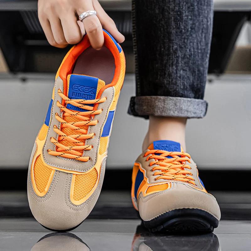 New Men's Shoes Mesh Breathable Fashion Sneakers Trendy Comfortable and Versatile Soft-Soled Men's Moral Training Shoes