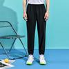 Li Ning Solid Color Elastic Waist Moisture Wicking Quick Dry Breathable Cuffed Knitted Sports Pants Unisex pants Black AYKS419-1