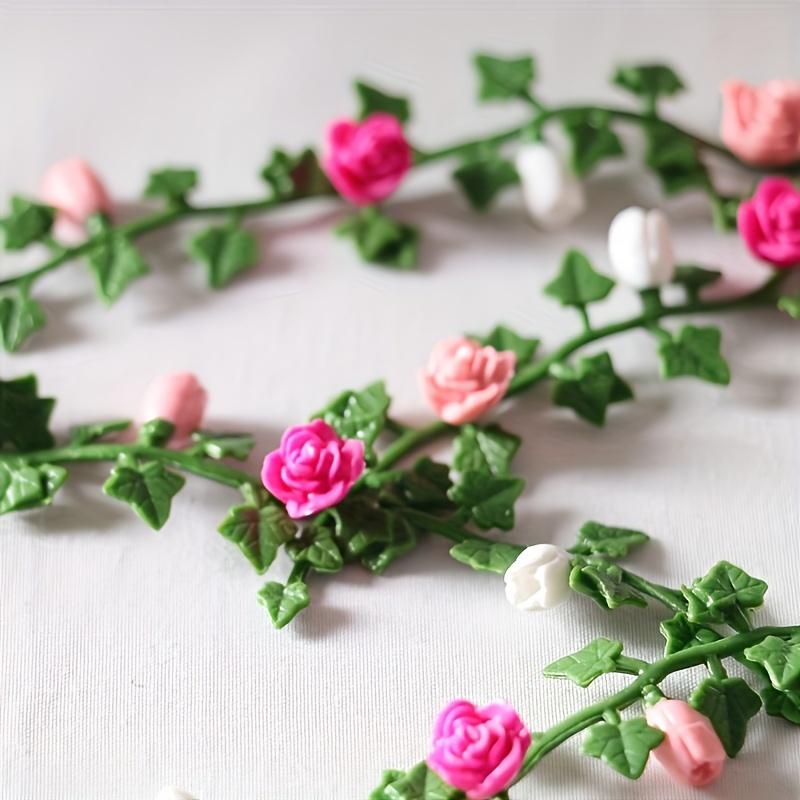 5pcs Dollhouse Miniature Garden Scene with Flower Vines Perfect for DIY Crafts Model Decorations and Creative Projects Realistic