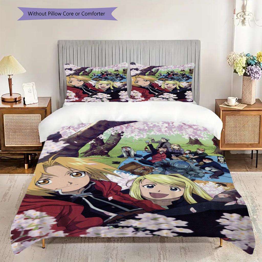 Fullmetal Alchemist Threepiece Set 1 Duvet Cover 2 Pillowcase Without Core Duvet Cover And Pillowcase Gift Soft And Comfortable