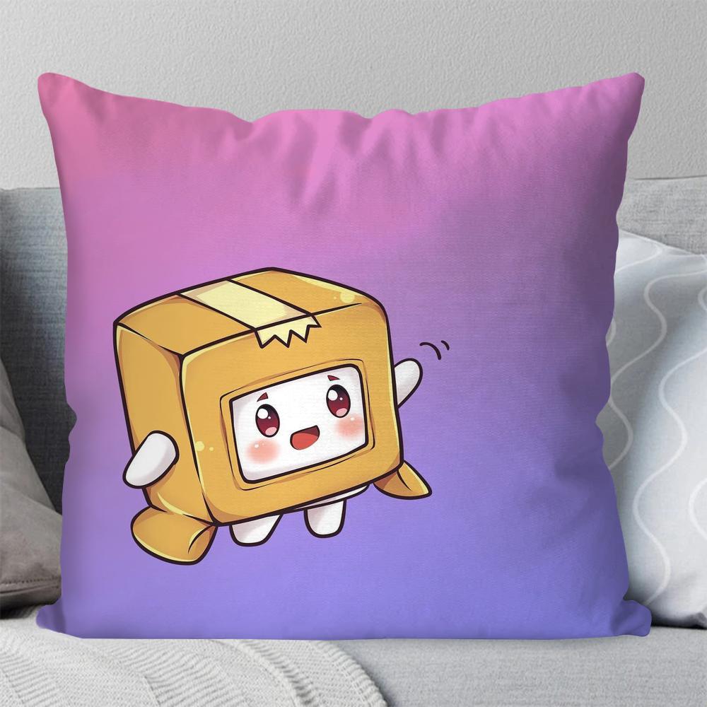Cartoon-L-Lankybox Pillow Case Square Pillow Bedroom Sofa Leisure Comfort Cushion Car Living Room Home Decoration 40X40