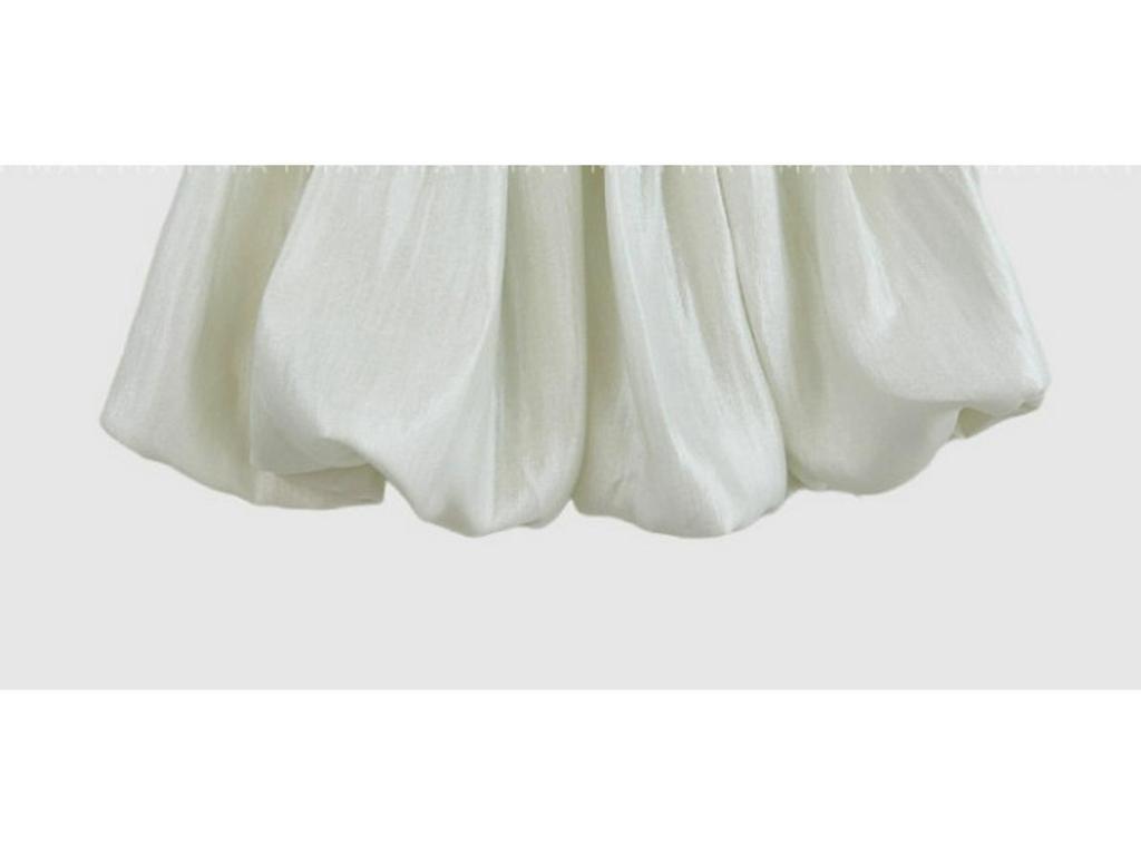 2026 Korean Style Pleated Lantern A-line Mini Skirt - High Waist Slimming Design for Early Spring