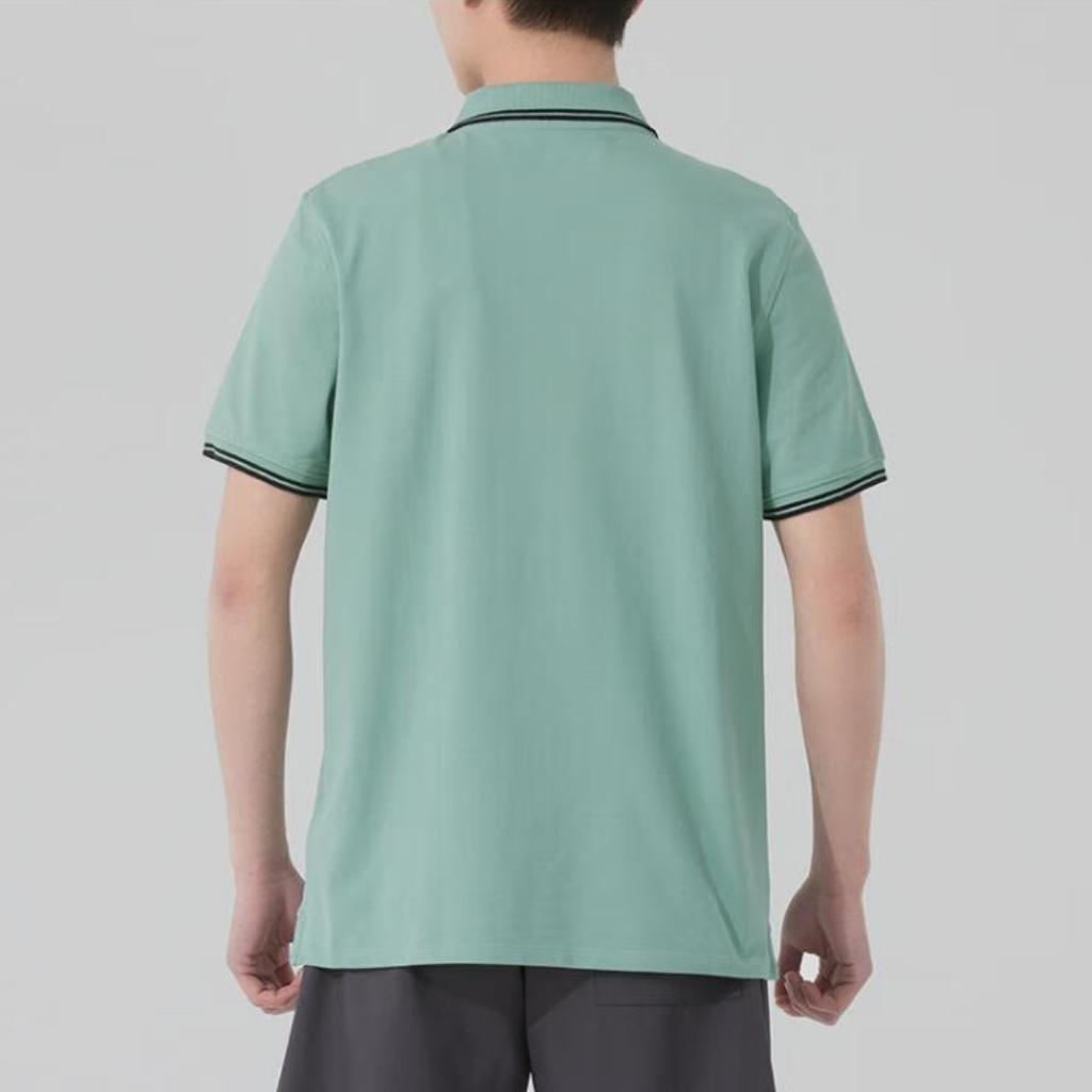 Timberland Color Block Casual Breathable Short Sleeve Polo Shirt Men Tops Granite-Green A42A5-EW0