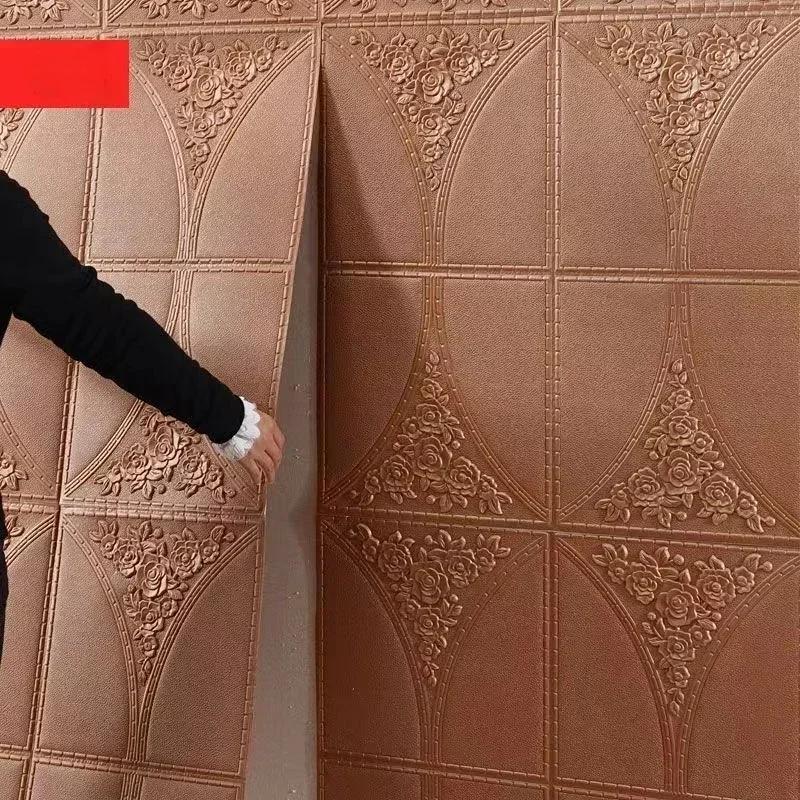 Self-Adhesive Panels 3D Soft Crash Foam Wallpaper Imitation Brick Wall Stickers Home Living Room Kid Bedroom Decor