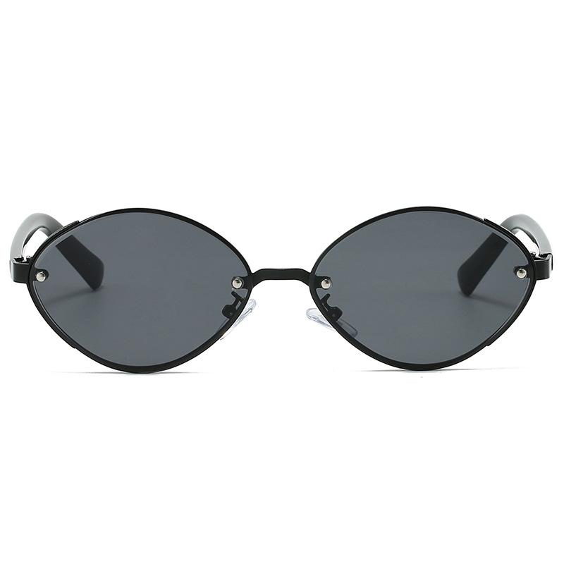2025 Retro Metal Oval Cat Eye Sunglasses Classic Women Black Leg Sunglasses for Men Driving Outdoor Sunshade Sunglasses