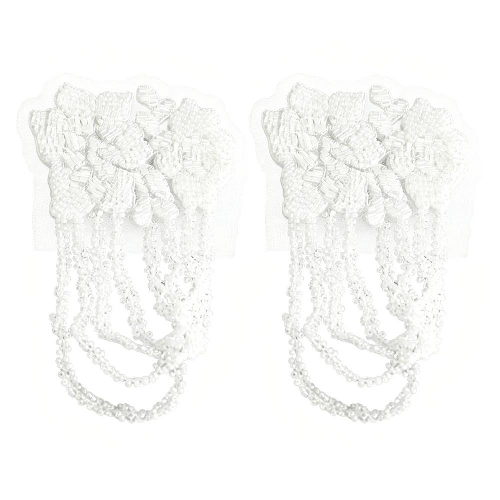 Pearl Embroidery Shoulder Ornaments Diamond Binding Beads Handmade Embroidery Patch Three-Dimensional Bead Sequince Beaded
