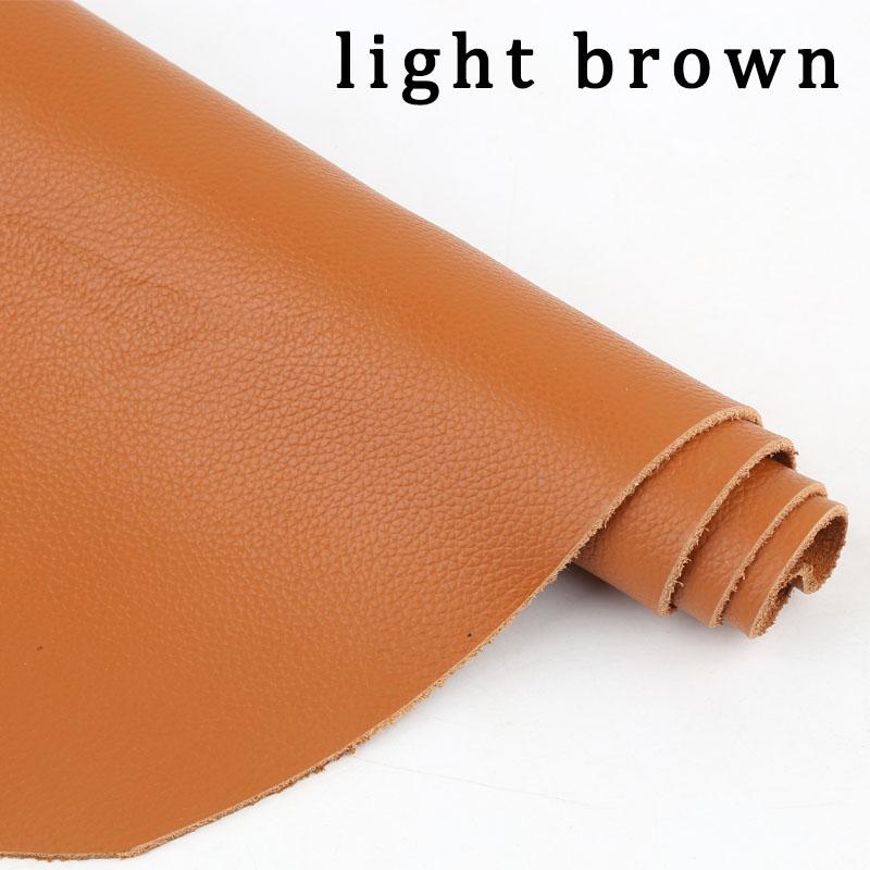 Brown Cowhide Top Layer Genuine Leather 1.5mm Thick Material Fine Grain Lychee Pattern Slightly Stiff Handmade Leather Bag DIY L