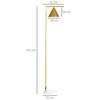 Floor Lamp for Living Room In Steel with Adjustable Conical Lampshade Marble Base 40W 35 X 26 X 153 Cm Gold
