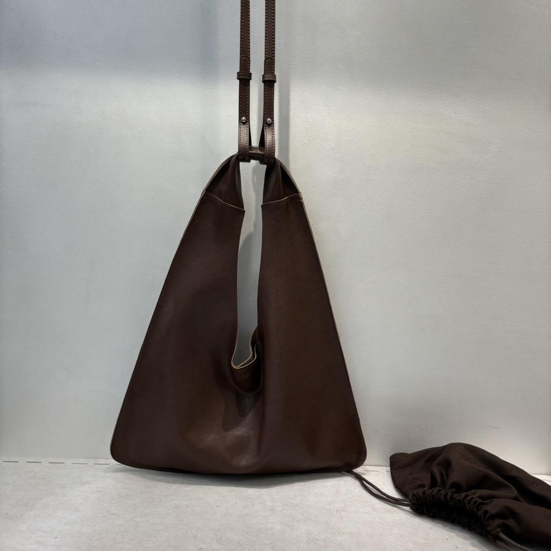 

Новая сумка-треугольник из натуральной кожи растительного дубления, сумка-облако из натуральной кожи, сумка-подмышка, сумка через плечо на одно плечо, женская сумка 34x4x44cm кофейный