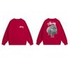 Unisex Oversized Crewneck Fleece-Lined Cotton Sweatshirt With Dice Letter Print Winter Casual Wear
