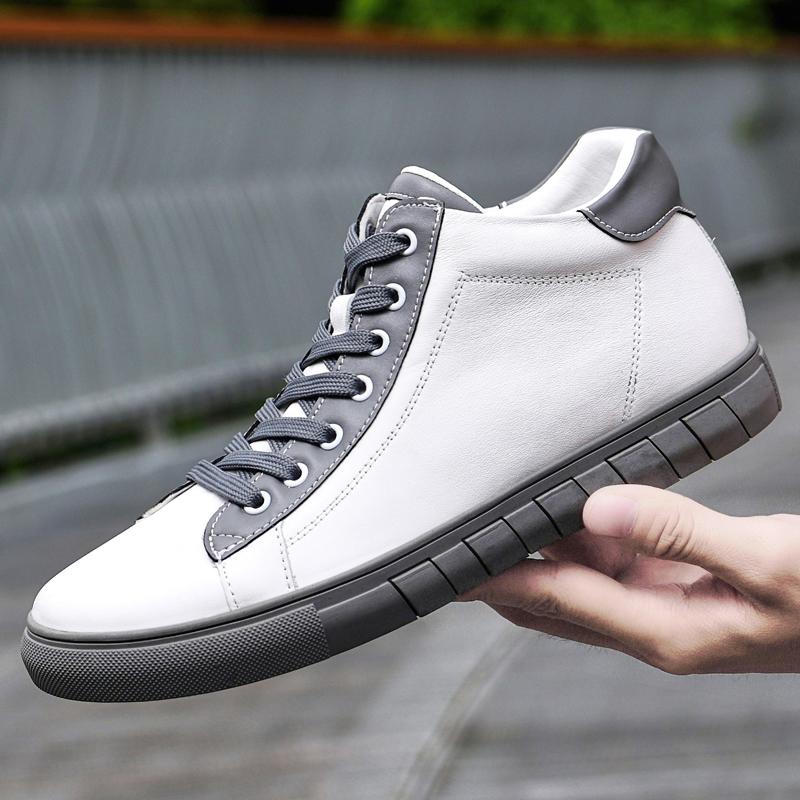 Genuine Leather Casual Shoes High Quality Men Lace Up Skate Shoe Man Outdoor Jogging Footwear 2024 Lightweight Men's Ankle Boots
