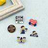 Creative Sports Fitness Around Girls Anti-dumbbell Design Alloy Enamel Brooch Exquisite Fashion Badge Pin Jewelry Accessories