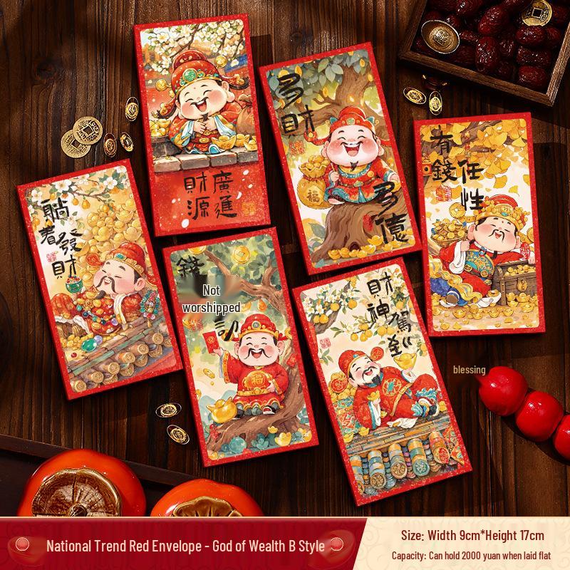 2026 Year of the Horse Zodiac Lucky Envelopes: Festive Cartoon Red Lai See Pockets for Spring Festival