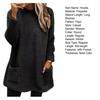 Stylish Women Fleece Shearling Jacket with Pocket Mid-length Thickened Solid Color Warm Winter Outwear Hoodie