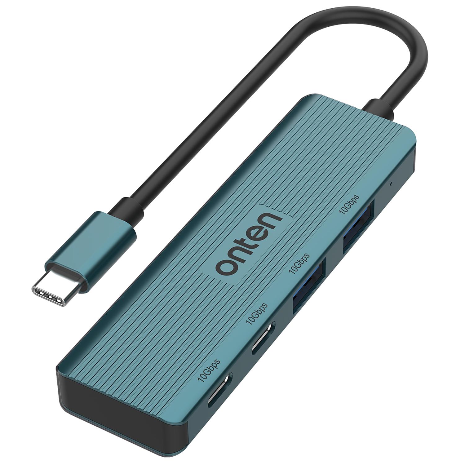 

ONTEN UC622 15cm Cable Type-C to 2USB+2Type-C Ports 10Gbps USB Hub Splitter Laptop Phone Adapter A