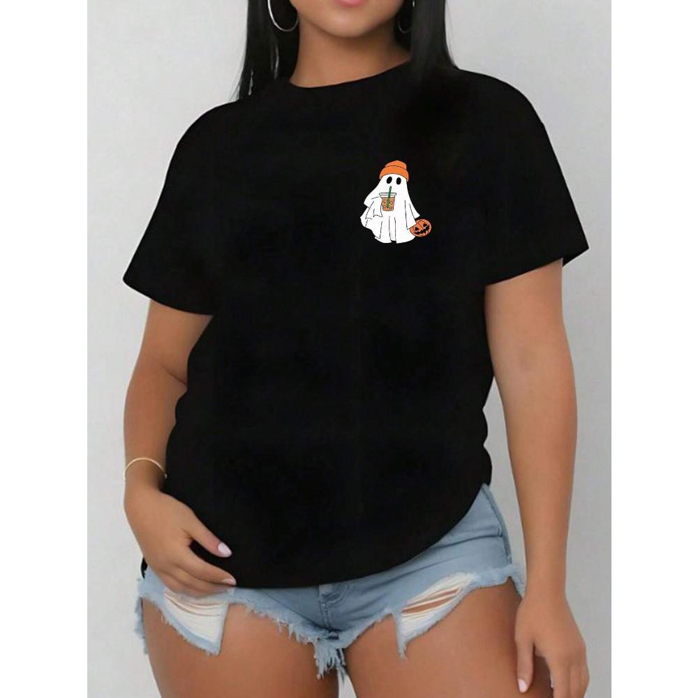 Women's Casual Short Sleeve T-Shirt, Comfortable, Round Neckline, Short Sleeve, Fashion Streetwear Digital Top For Women