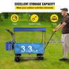 Collapsible Wagon Cart, Foldable Wagon Cart w/ Removable Canopy 600D Oxford Cloth, Collapsible Wagon Oversized Wheels Portable Folding Wagon
