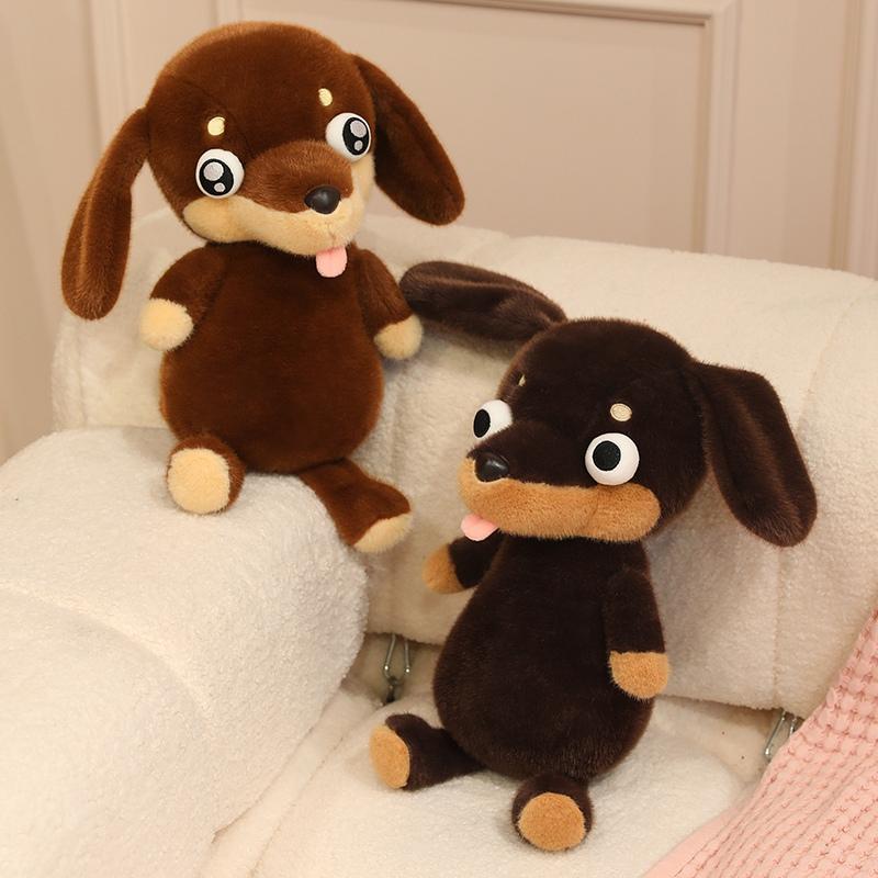 40CM Adorable Big Eyes Dachshund Plush Toy Soft Stuffed Animal Dog Doll Funny Dachshund Wear Clothes Doll Pet Puppy Gifts