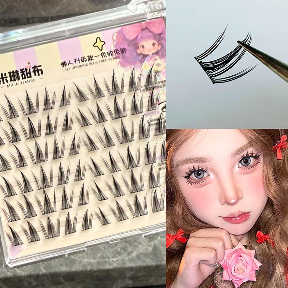 With Jelly Glue Strips Self-Adhesive Eyelashes Glue Free Manga Lashes Popular False Eyelashes Girl