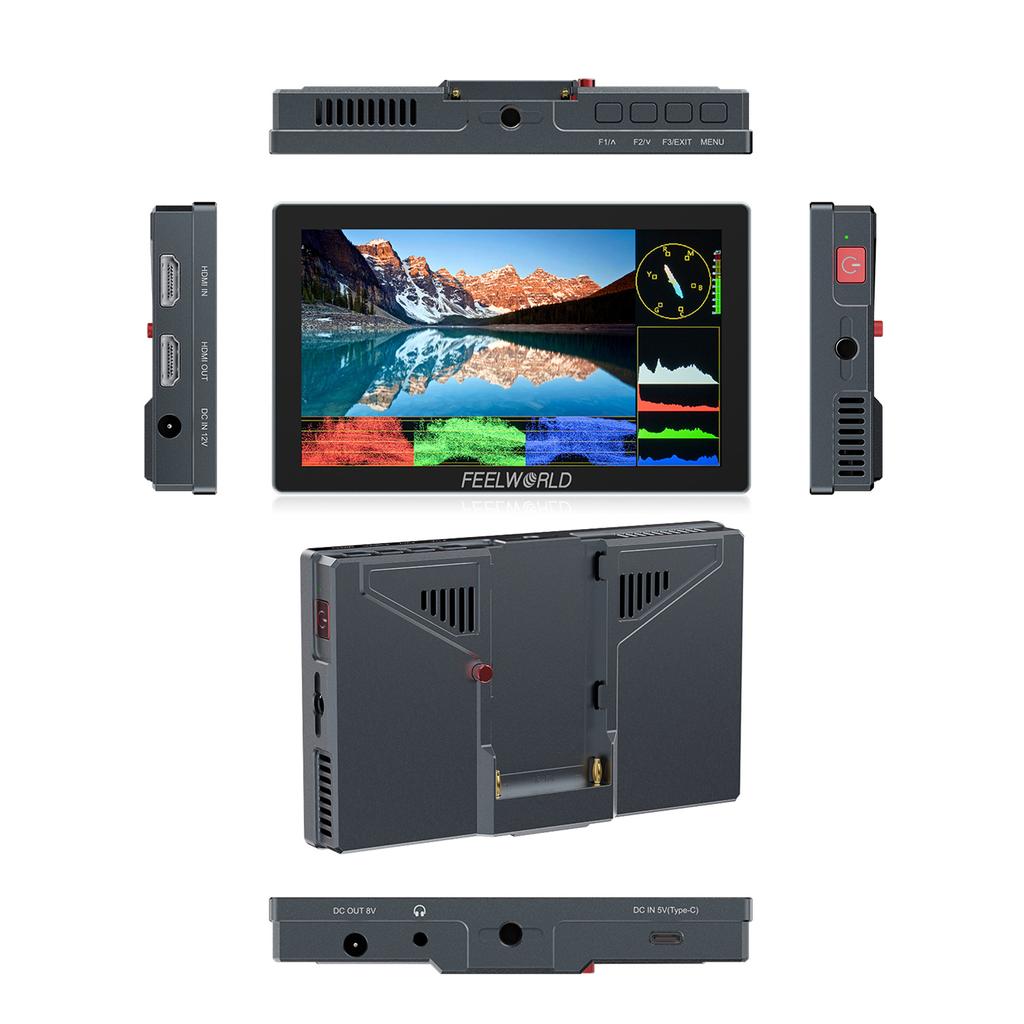 FEELWORLD P6X 5.5 Inch DSLR Camera Field Monitor Aluminum Alloy Video Monitor Touch Control Panel 4K HDMI Input Output