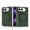 For Magsafe For iPhone Duo Case Luxury Matte Leather Magnetic Rotating Ring Holder Shockproof Protection Back Case Accessories