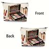 Golden Makeup Set Pattern Makeup Bag a Golden Cosmetic Wash Bag Featuring Design Lightweight Foldable Cosmetic Storage Bag