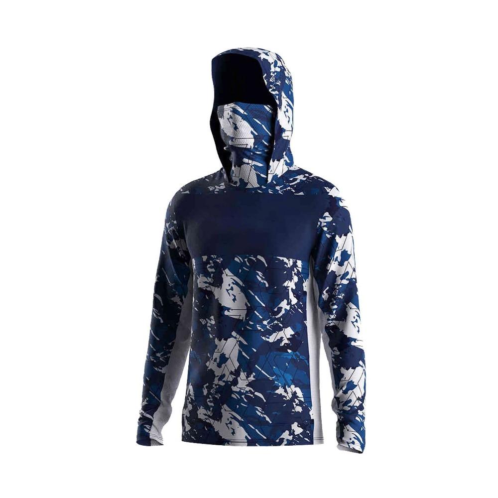 Tactical Camo UPF50+ Fishing Hoodie With Face Mask 3D Print Unisex Quick Dry Anti‑UV Breathable Outdoor Fishing Shirt