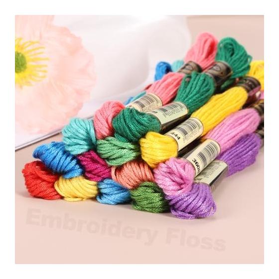 PATIKIL 14pcs Skin Embroidery Thread Polyester Embroidery Thread for Bracelet Cross Stitch Hand Embroidery Multicolor Yellow