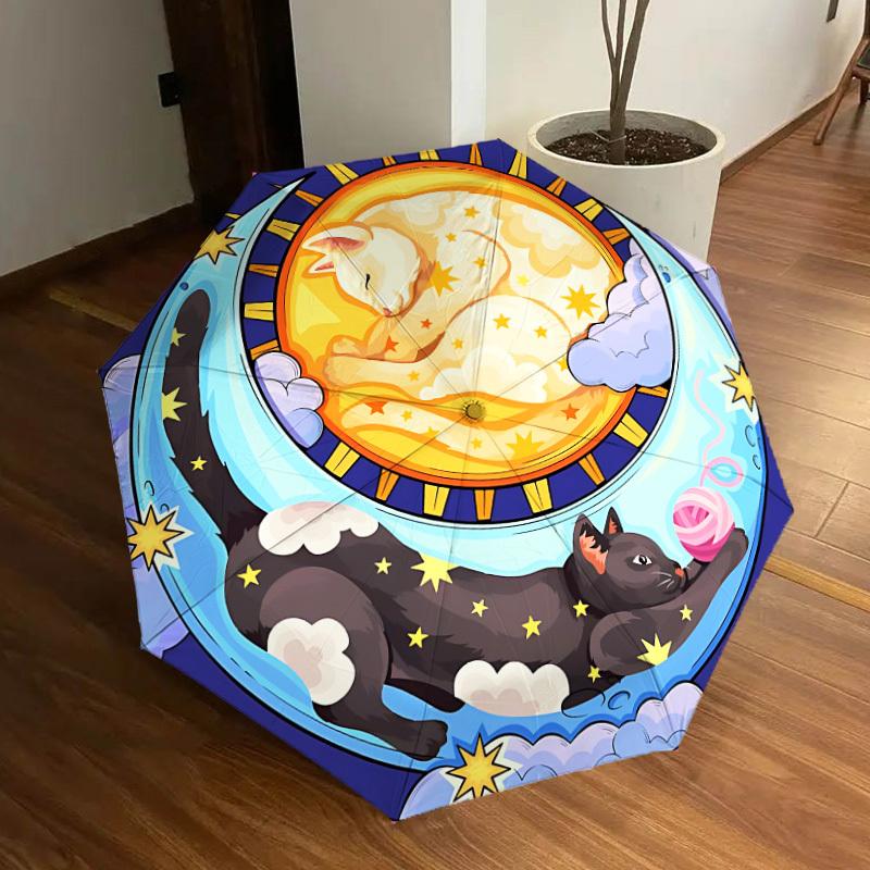 

1pc Cat Dreams Automatic Open/Close Umbrella, Folding Compact Umbrella with Lightweight Design for Women/Men yy251011055