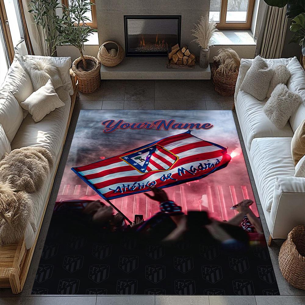 Atletico Madrid Customizable Name Carpet Perfect for Decorate room Living Rooms Outdoor Bedrooms Anti-slip Rug Decorate Offices Gift for Festivals