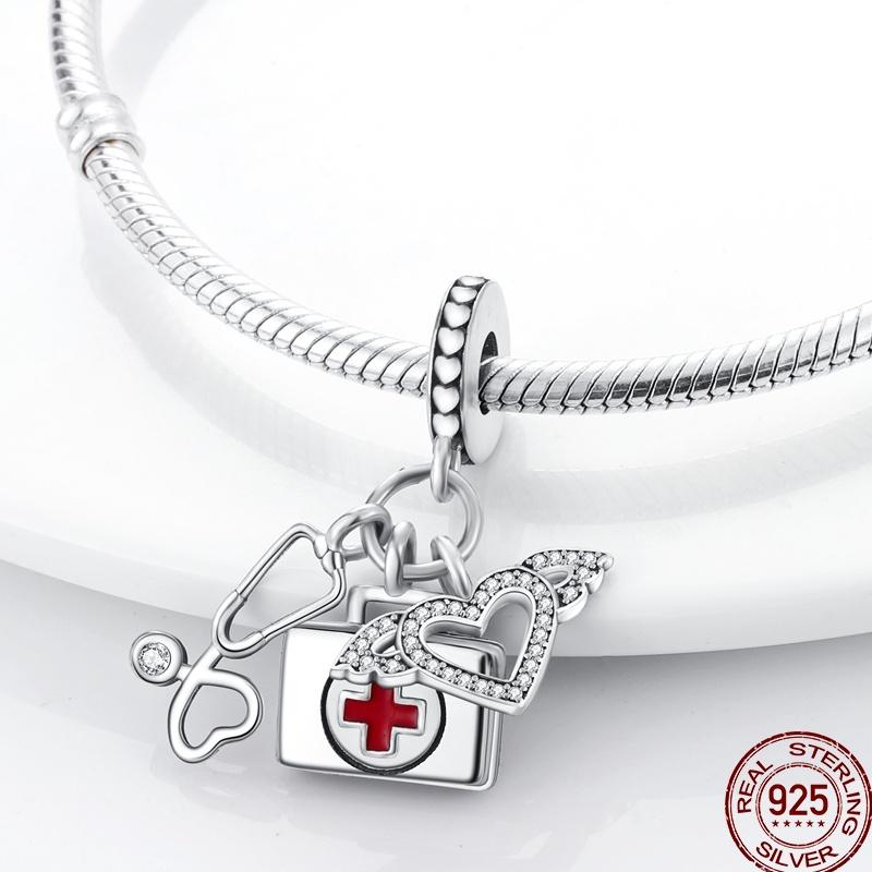 Copper Shiny Zirconia Professional Dental Graduation Gift Bead Pendant For Pan Original Bracelet Diy Jewelry