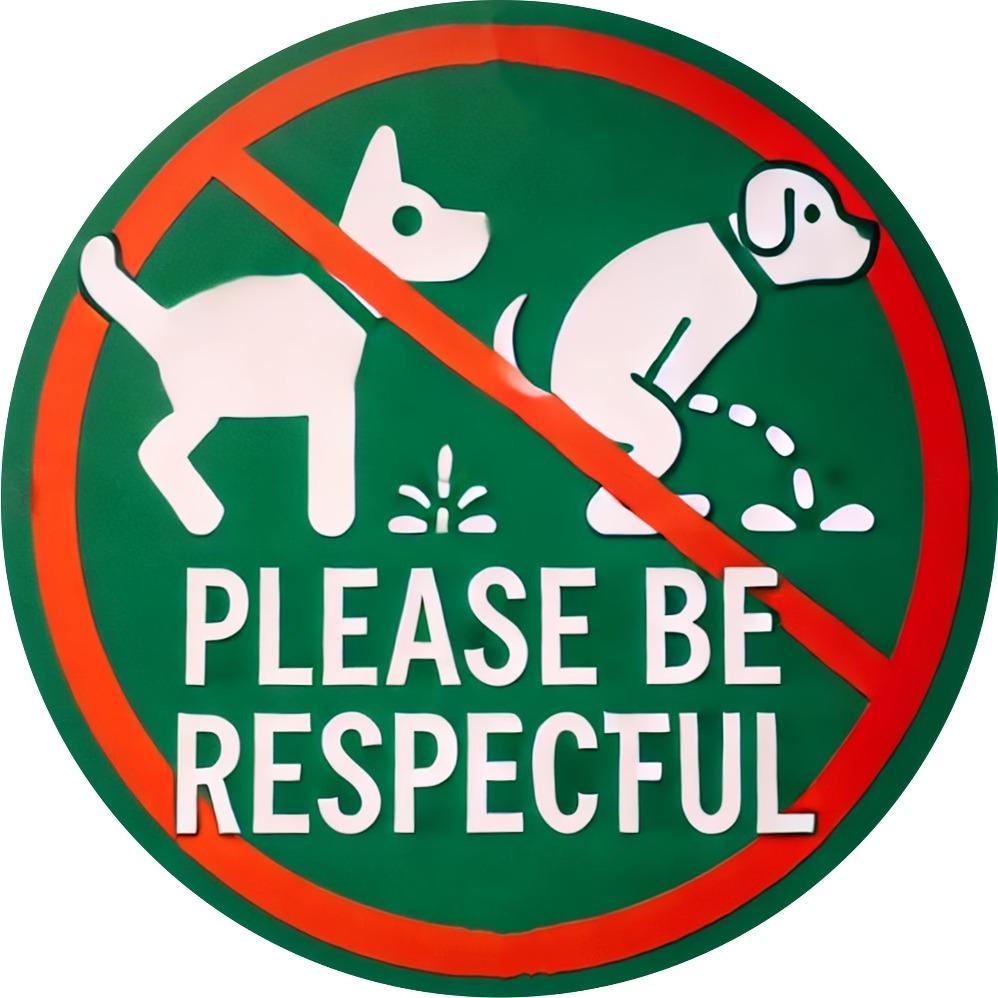 pc No Dog Poop or Pee Sign  Respect Pet Waste No Trespassing Round Metal Wall Art for Home Garden  Durable Novelty Gift