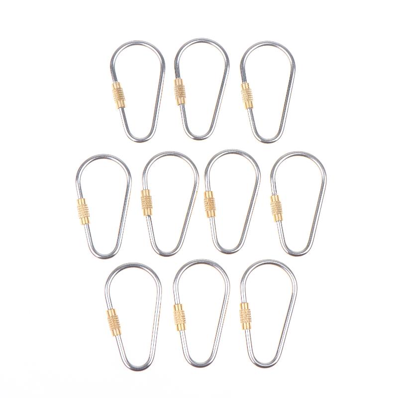 10/20/30Pcs D Type Locking Carabiner Screw Gate Multipurpose D-Ring Anti Lost Clip For Outdoor Hiking Camping And Keychain Use