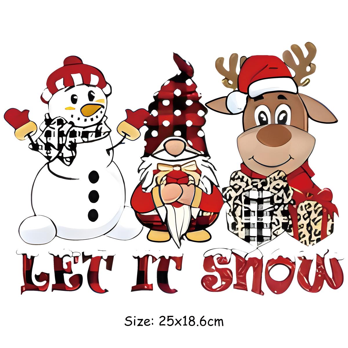 

Пусть это снег Железный патч Зимние наклейки Термопресс Аппликация Толстовки Наклейки для одежды Parches Ropa Diy Термоперенос