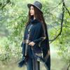 6 Colors Autumn Outstreet Warm Out Street Loose Knitwear With Tassels Knitted Poncho Cloak Casual Bat Sleeves Striped Pullovers