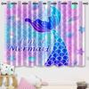 Bed Chamber Blackout Style Drapes Ombre Beauty Mermaid Fish Scale Thermal Insulated Room Darkening Drapes for Living Area Room Drapes