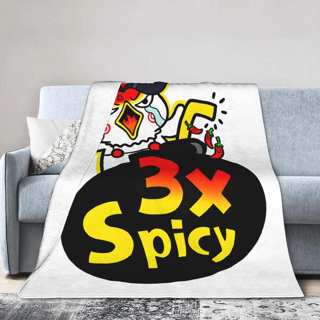 Buldak Ramen Chicken Flannel Blanket Autumn  Super Warm Throw Blanket for Kids Living Room Pattern Bedspread Sofa Bed Cover