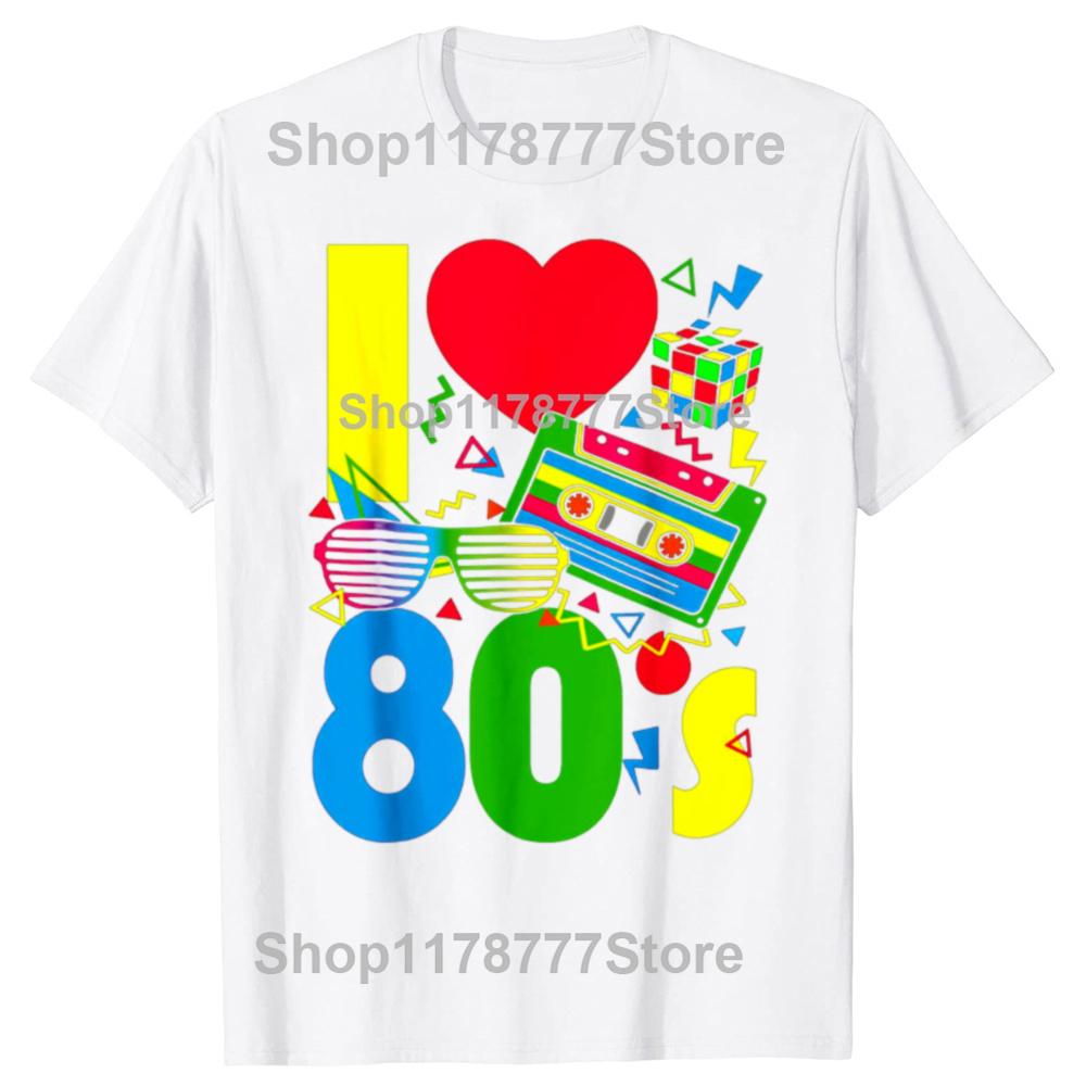 Funny I Love The 80s 70s 80s Party Retro T Shirts Cotton Streetwear Gifts Mens Clothing Fashion Casual Loose Oversized T Shirt