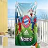 Bayern Munich Soccer Poster Customizable Name Beach Towel Soft Durable Quick-Dry Suitable for Swimming Gym Camping Yoga Vacation