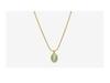 French Retro Clavicle Chain Necklace: 18k Gold-Plated Titanium Steel with Cat's Eye Oval Pendant for Women
