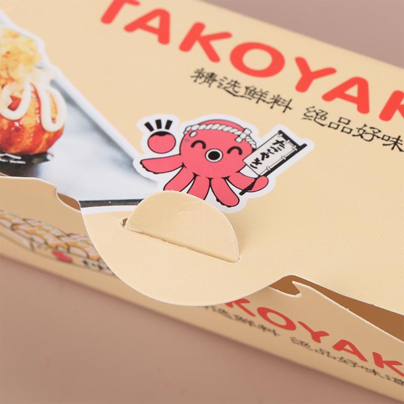 50 szt. Pudełko do pakowania kulek ośmiornicy Japońskie jedzenie uliczne Takoyaki Jednorazowe opakowanie na przekąski na wynos Papierowy pojemnik do pakowania Zaopatrzenie na imprezę