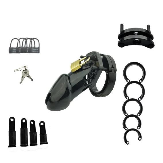 Small Standard Male Chastity Device Cock Cage 2 Size Silicone Rings with Brass Lock and Number Tags Sex Toys for Men Adult%
